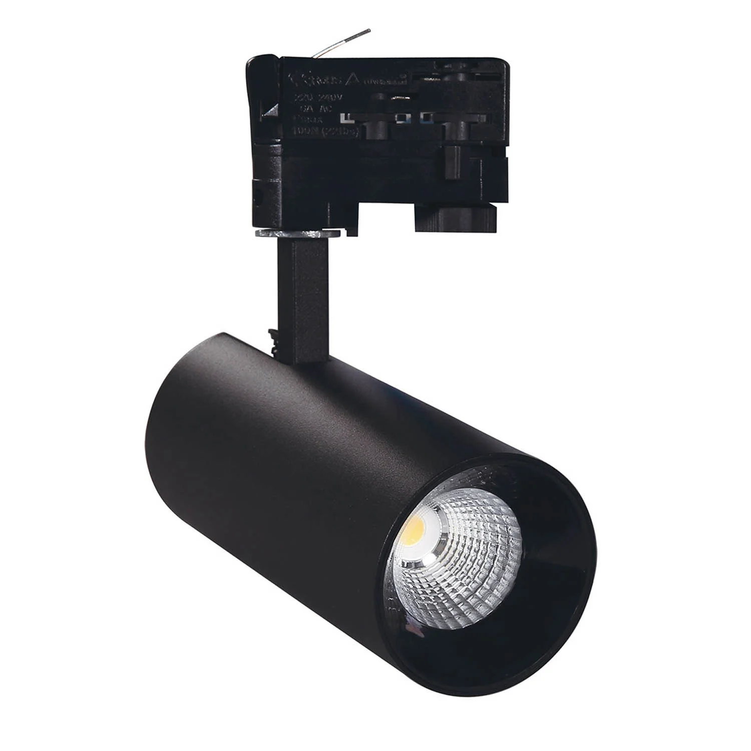 Projecteur LED sur rail triphasé COB 10W 4000K Noir Lúzete