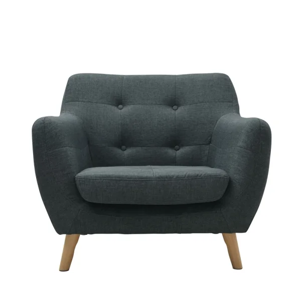 FAUTEUIL DE CLÉMENTINE GRIS OLIVE VINTAGE