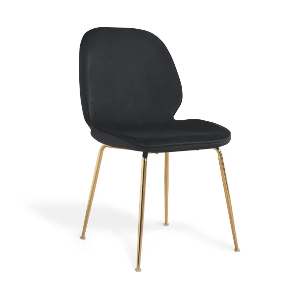 CHAISE ASHCROFT EN VELOURS NOIR