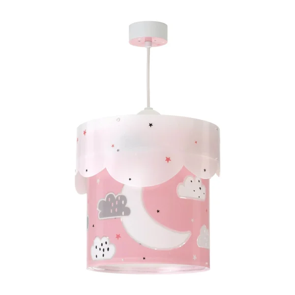 LAMPE PENDENTIF POUR ENFANTS ROSE MOON E27