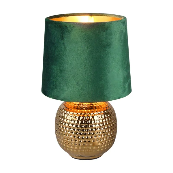 Lampe de Chevet Gaela en céramique avec abat-jour vert E14