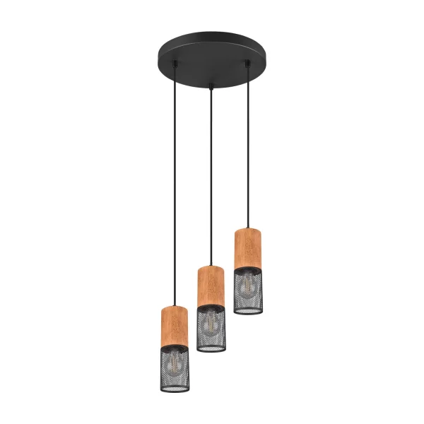 SUSPENSION 3 LUMIÈRES MÉTAL NOIR E27 MILLER