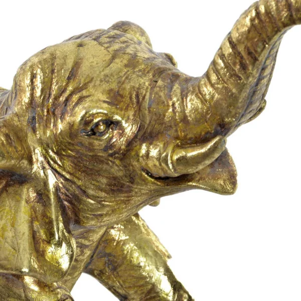 Statue éléphant doré abstraite en résine - Déco Statue