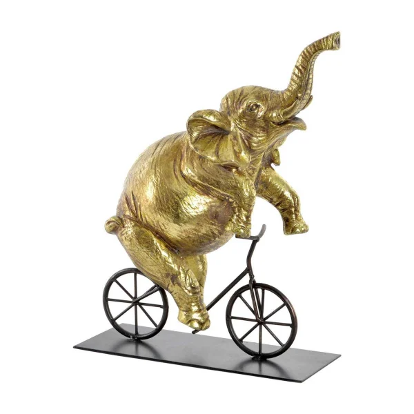 Statue éléphant doré abstraite en résine - Déco Statue