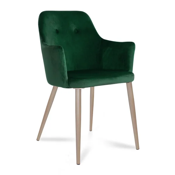 SILLÓN GUNNAR TERCIOPELO VERDE PATAS COLOR NATURAL