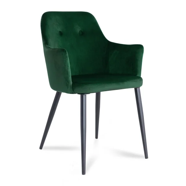 SILLÓN GUNNAR TERCIOPELO VERDE PATAS COLOR NEGRO