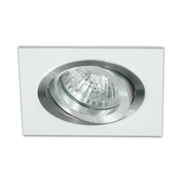 SPOT ENCASTRÉ CARRÉ BLANC-ALUMINIUM GU10 IP20