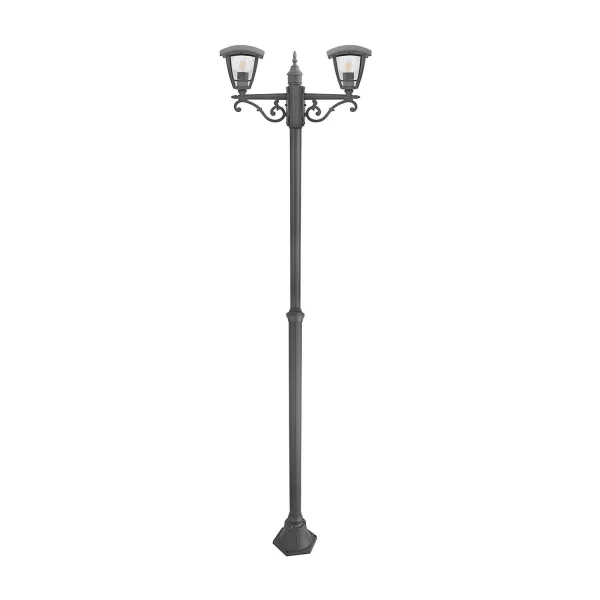 LAMPADAIRE 2 LUMIÈRES KENTIA E27 ANTHRACITE IP44