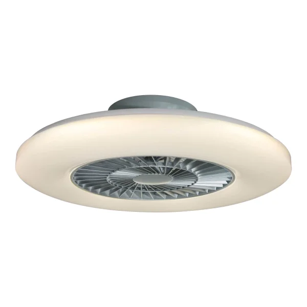 PLAFÓN VENTILADOR LED 40 W REGULABLE EN BLANCO Y PLATA JEZABE