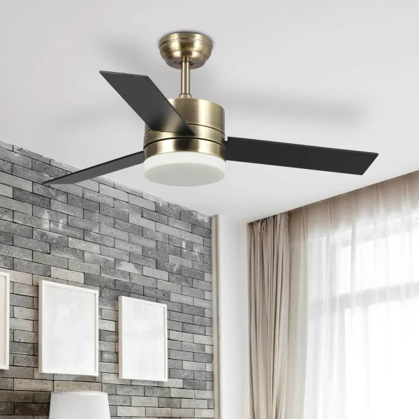 VENTILATEUR DE PLAFOND LED LORENZO 16W CUIR