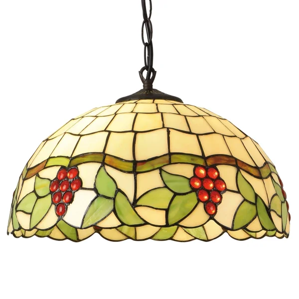 SUSPENSION 2 LUMIÈRES 40 CM TIFFANY GRAPE