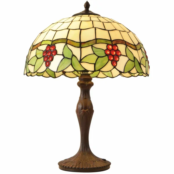 LAMPE DE TABLE 2 LUMIÈRES 40 CM TIFFANY GRAPE