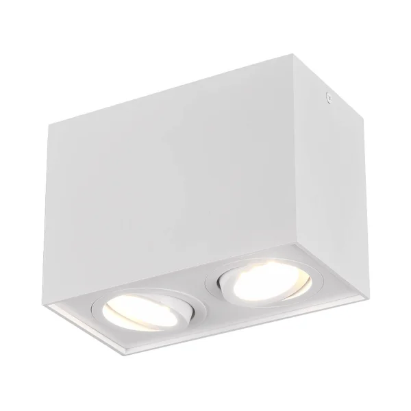 PLAFONNIER 2 LUMIÈRES ORIENTABLES MÉTAL BLANC GU10 GARIBALDI