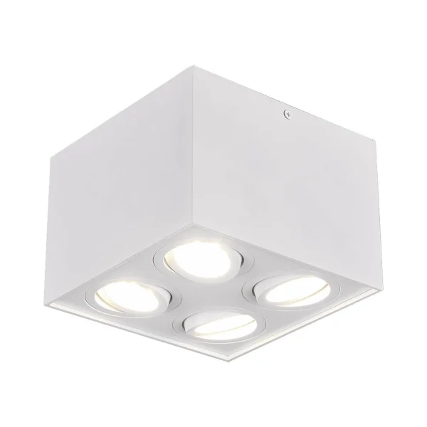 PLAFONNIER 4 LUMIÈRES ORIENTABLE MÉTAL BLANC GU10 GARIBALDI