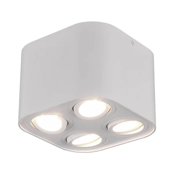 PLAFONNIER 4 LUMIÈRES ORIENTABLES MÉTAL BLANC GU10 FORTUNE