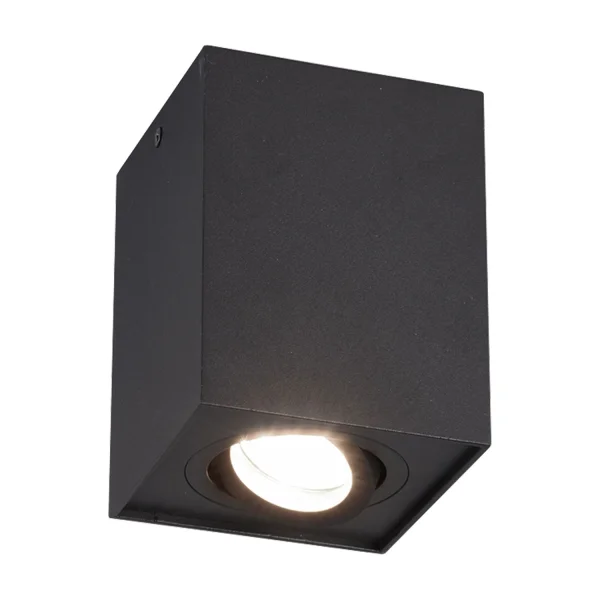 PLAFONNIER 1 LUMIÈRE ORIENTABLE EN MÉTAL NOIR GU10 GARIBALDI