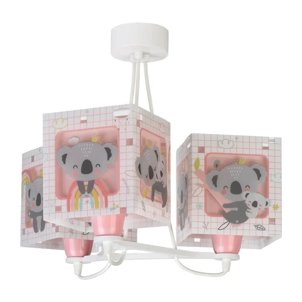 SUSPENSION 3 LUMIÈRES KOALA ROSE