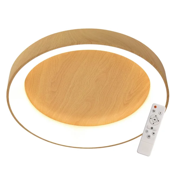 PLAFONNIER LED À RÉGLAGE VARIABLE AVEC BOUTON DE COMMANDE EN IMITATION BOIS HARALD