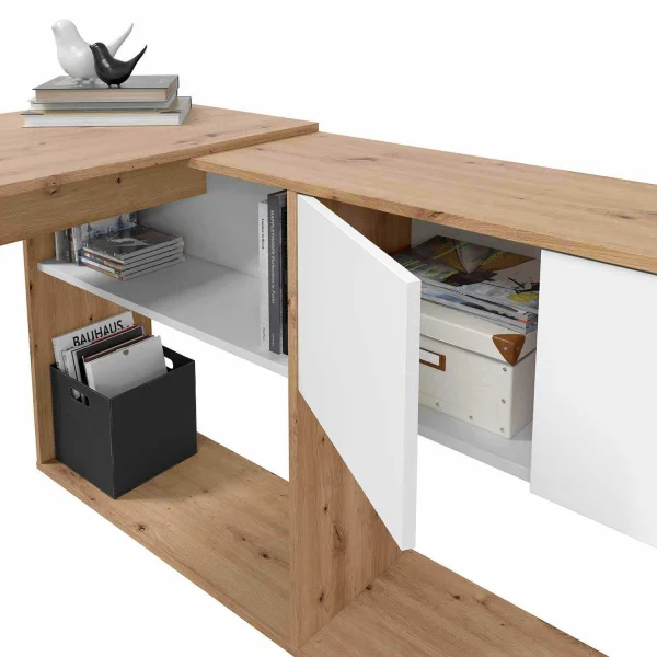 Bureau Avec Étagères Verticales