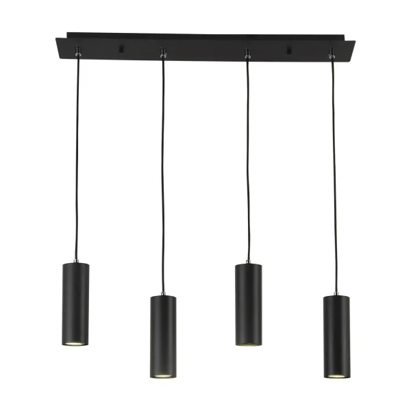 SUSPENSION 4 LUMIÈRES NOIR GU10 ADARA