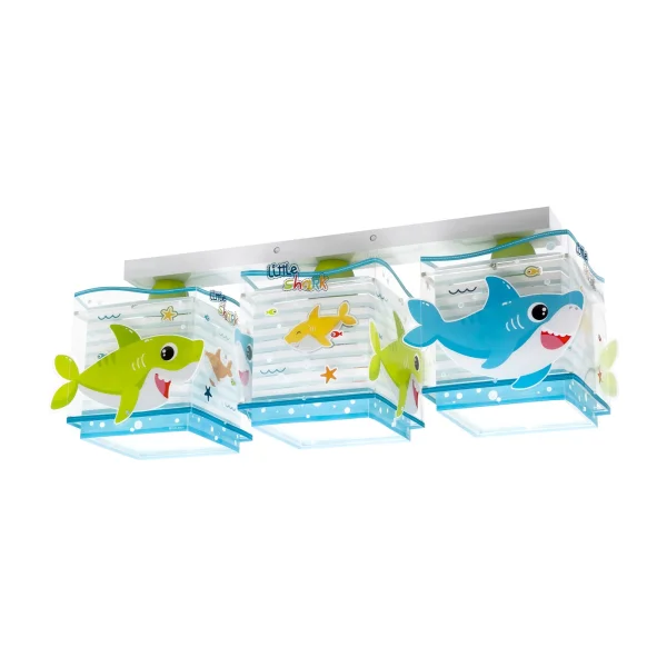 PLAFONNIER POUR ENFANTS 3 LUMIÈRES LITTLE SHARK E27