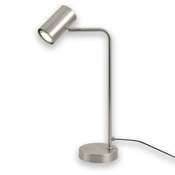 LAMPE DE TABLE EN ACIER NICKEL SATINÉ ADARA