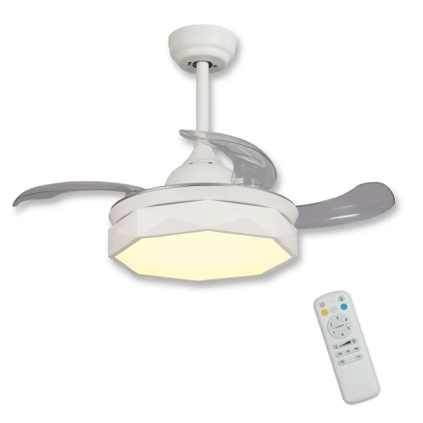 VENTILATEUR DE PLAFOND LED 29 W DIMMABLE BLANC PLIANT PARME