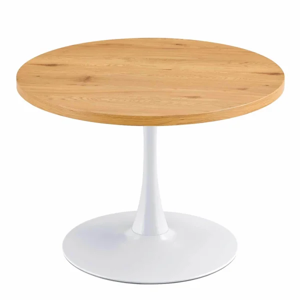 TABLE À MANGER Ø 110 CM BLANC/NATUREL EUDORA