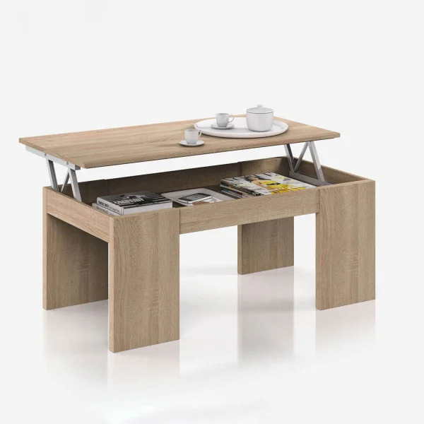 TABLE BASSE RELEVABLE EN CHÊNE FLAVIO