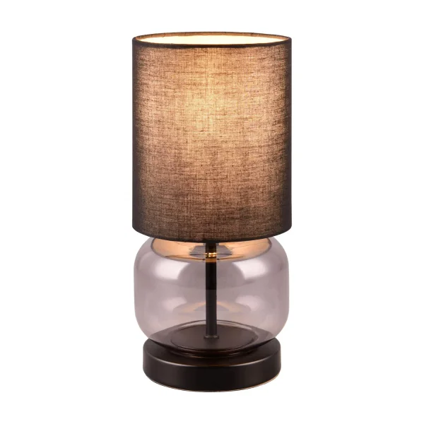 LAMPE DE TABLE BASE EN VERRE FUMÉ E27 ELISEO