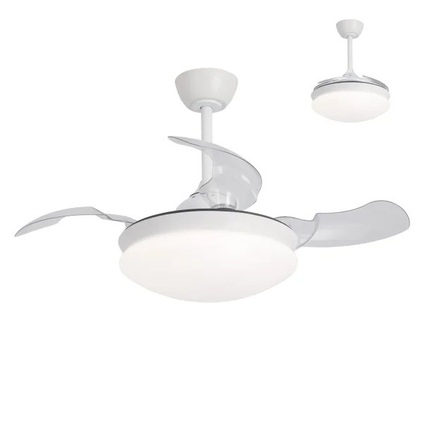 VENTILATEUR DE PLAFOND LED 24W RÉGLABLE 4 PALES PLIABLES MOTEUR DC MONTREAL