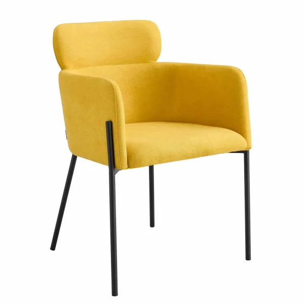 FAUTEUIL TAPISSÉ MOUTARDE COSMO