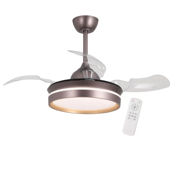 VENTILATEUR DE PLAFOND AVEC LUMIÈRE LED 24W RÉGLABLE MOTEUR DC ROUGE INDIGO CASCADE