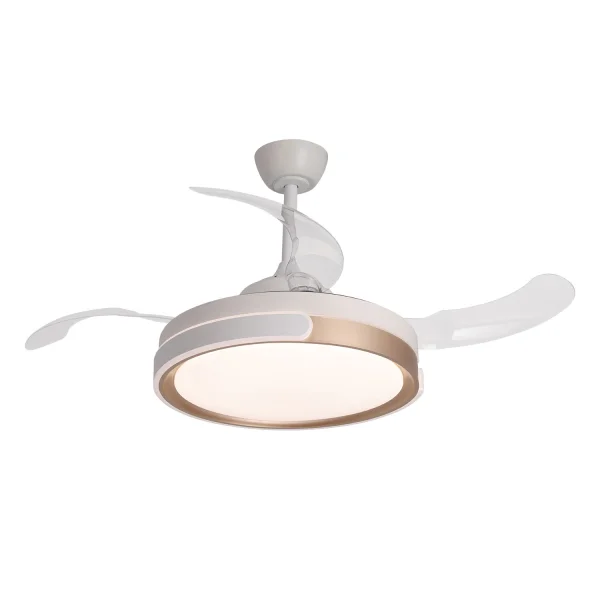 VENTILATEUR DE PLAFOND LED 35W RÉGLABLE 4 PALES RÉTRACTABLES BURLINGTON