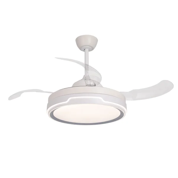 VENTILATEUR DE PLAFOND LED 35W RÉGLABLE 4 PALES RÉTRACTABLES CHARLESTON