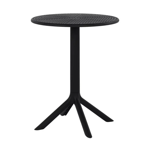 TABLE DE JARDIN POLYPROPYLÈNE NOIR Ø60 CM KORA