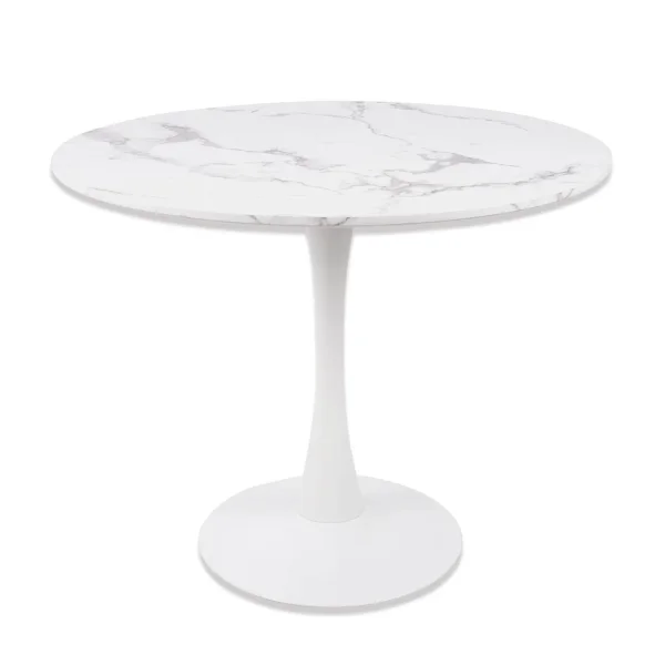 TABLE À MANGER RONDE EN MARBRE BLANC Ø90 CM SAN ANTONI