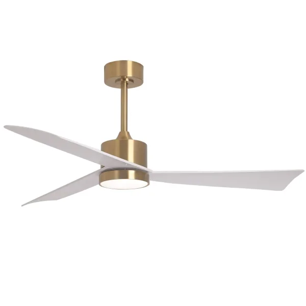 VENTILATEUR DE PLAFOND AVEC LUMIÈRE MOTEUR DC BELICE BLANC/OR Ø 135,2 CM