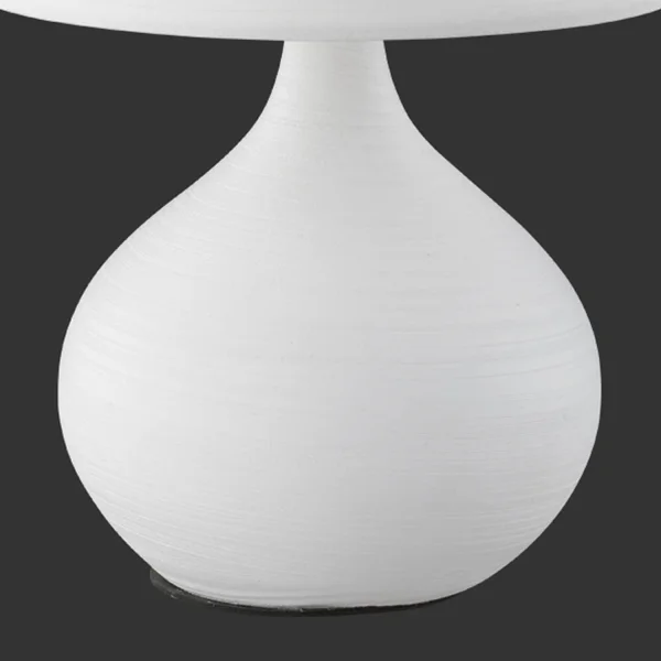 Lampe de salon HOLLY argentée en céramique et abat-jour blanc