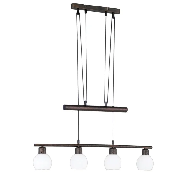 SUSPENSION 4 LUMIÈRES LED BROWN