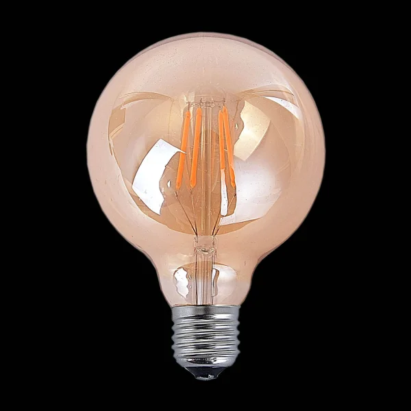 Ampoule décorative LED sphérique E27 8W Ambre, éclairage